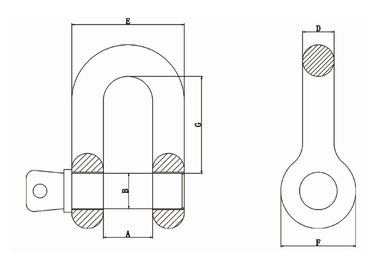 D Shackles Lifting Tools With Electric Galvanized Surface Finish Up To 120 ton